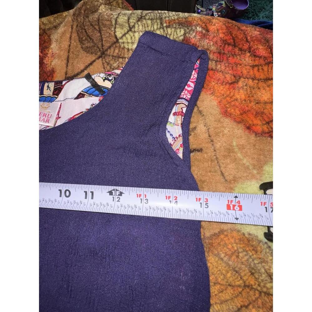 Neeru Kumar Navy Blue Handwoven Tank Midi Bohemian Dress S - Picture 9 of 11
